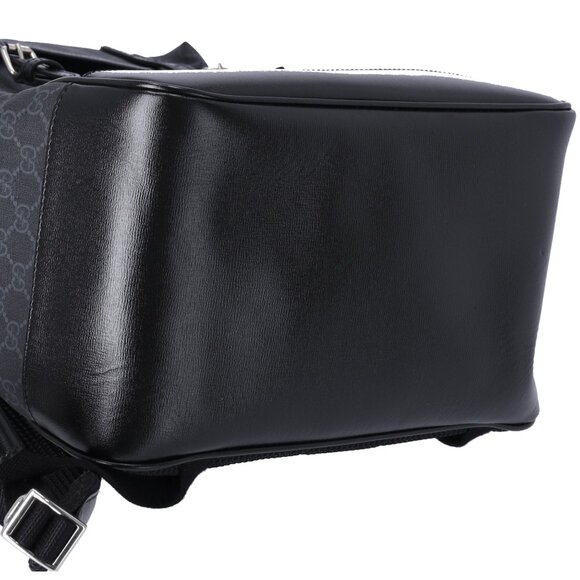 GUCCI Interlocking G Medium Backpack 696013 Dark Gray Black PVC Leather - Picture 6 of 7